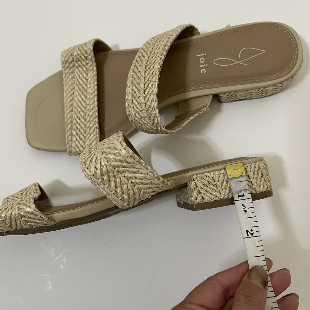 Joie Cherish Rattan wicker woven tan slip on sandals size 8 - Picture 3 of 6